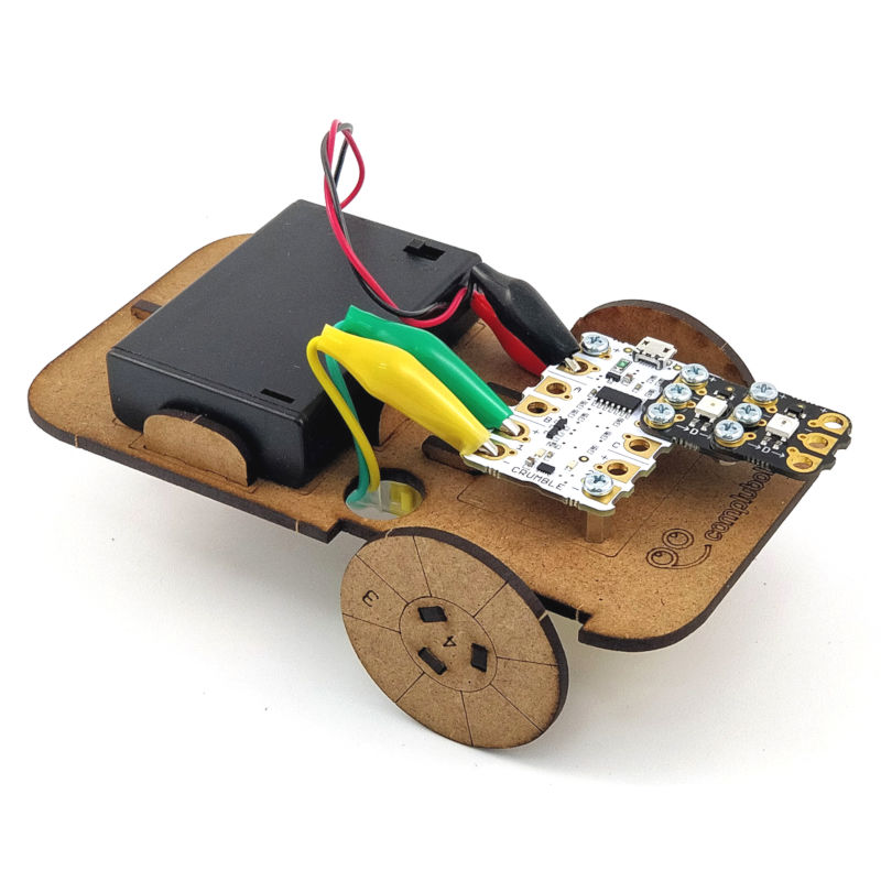 Kit de ampliación para un vehículo robótico simple con Crumble